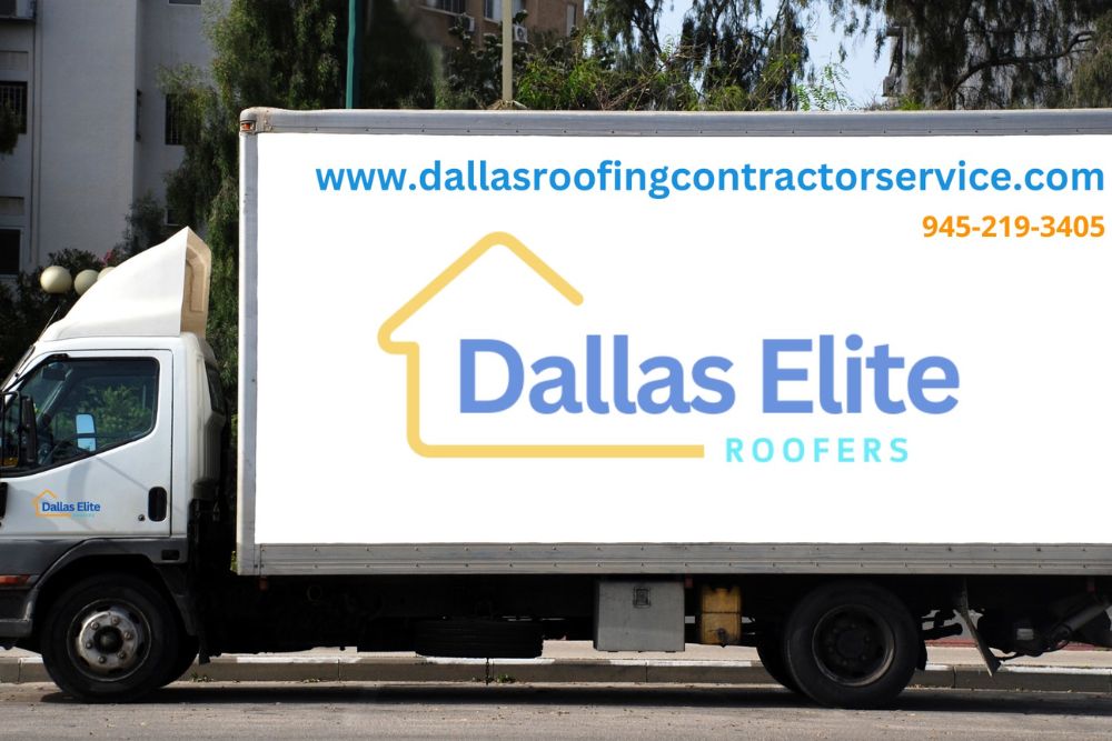 Professional roofing service in Dallas, TX, showcasing skilled roofers at work on a residential property.